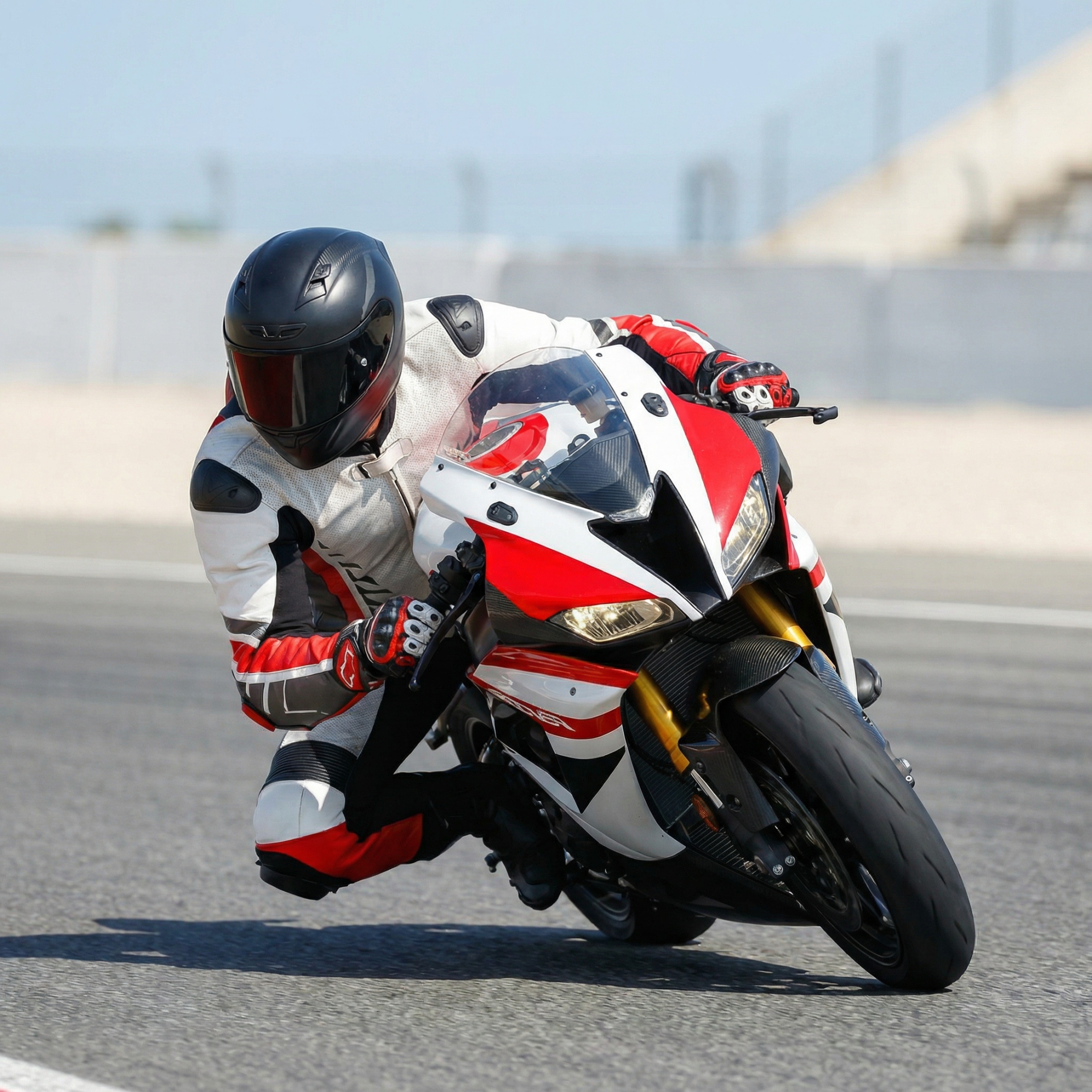 Race gear in action — track cornering